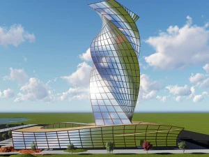 edif&iacute;cio moderno da torre Modelo 3D