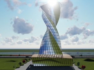 modern tower building 3D 模型