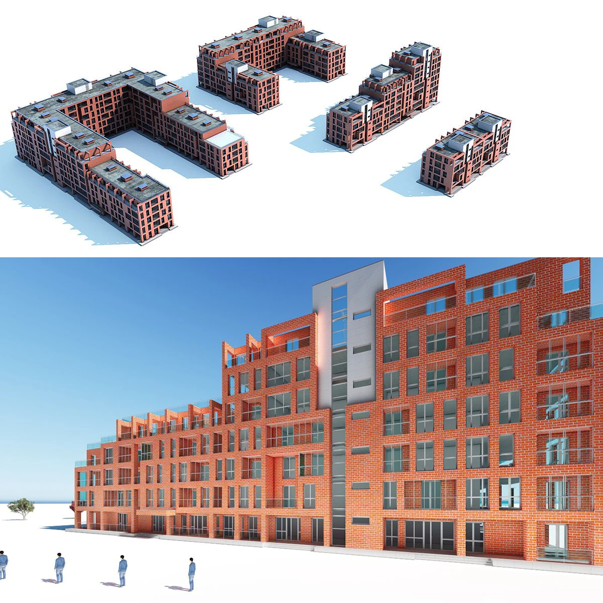high detailed complex building 3D Model .c4d .max .obj .3ds .fbx .stl .blend 