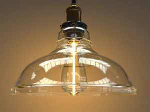 loft retro clear glass american industrial lamp 3D Model