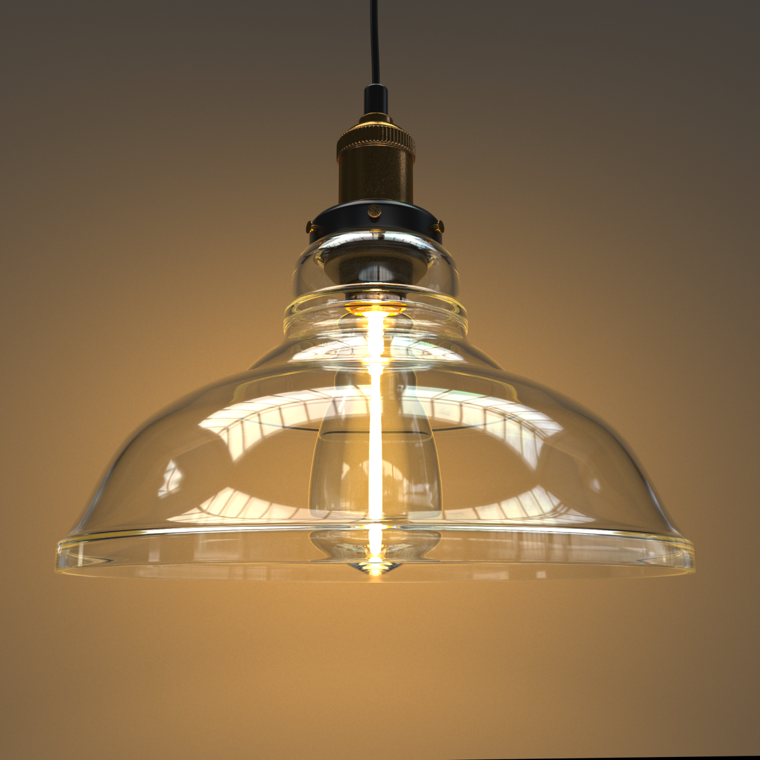 Loft Retro Clear Glass American Industrial Lamp 3d Model In
