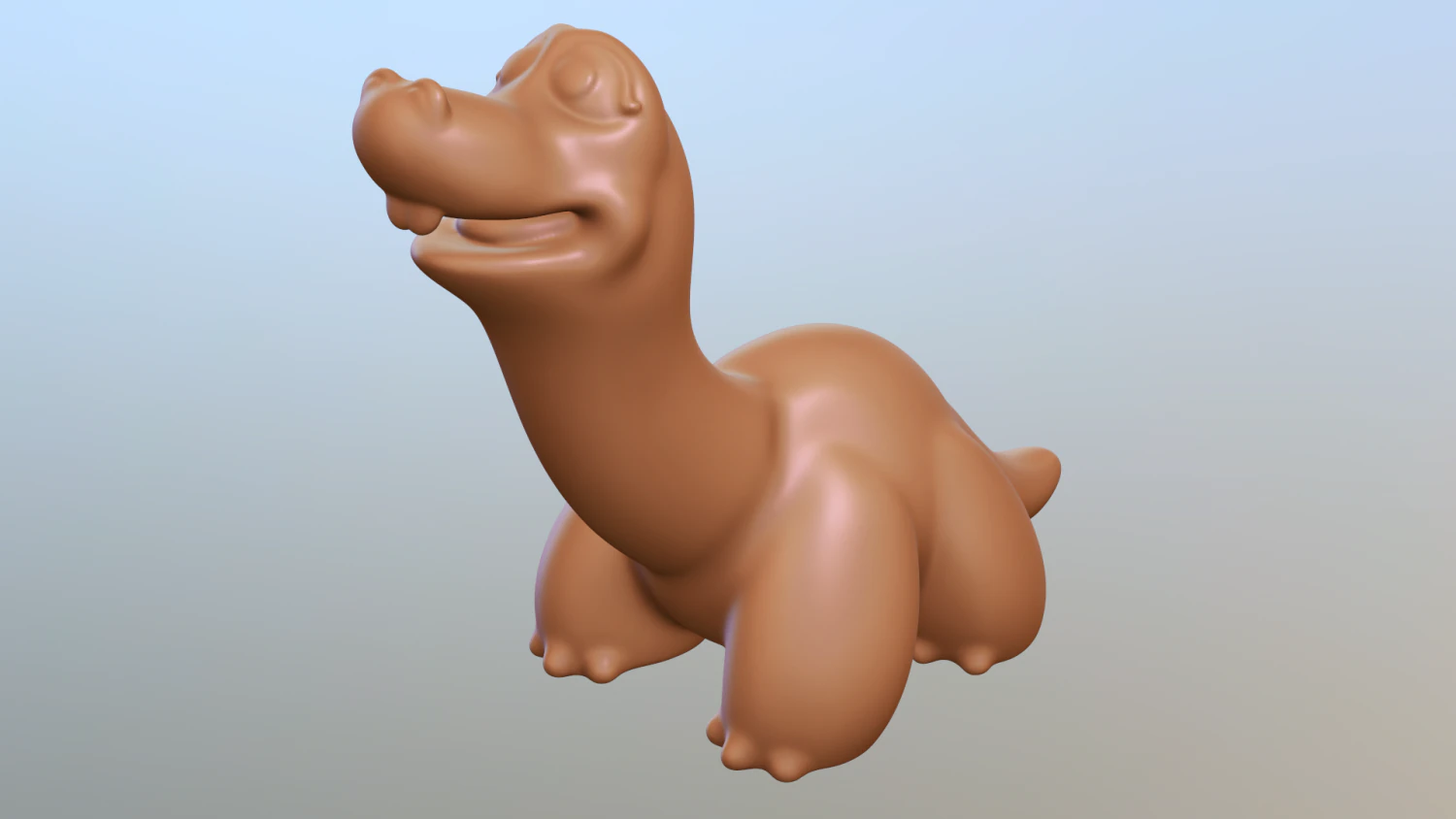 Cute friendly dinosaur for 3D printing and rendering 3D Print Model .c4d .max .obj .3ds .fbx .stl .blend 