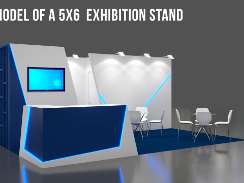 Stand de exposi&ccedil;&atilde;o 5x6 Modelo 3D