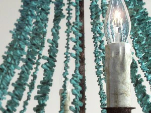 turquoise beads six-light chandelier 3D Model