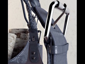 twometal leather totes 3D Model