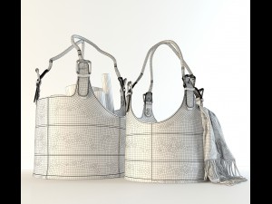 twometal leather totes 3D Model