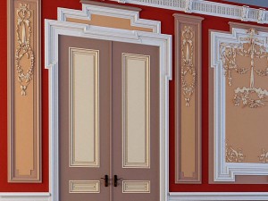 wall with stucco and molding Model 3D