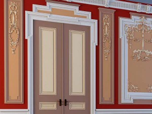 wall with stucco and molding 3D Model