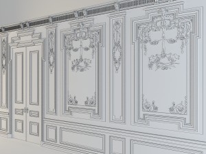 wall with stucco and molding Model 3D