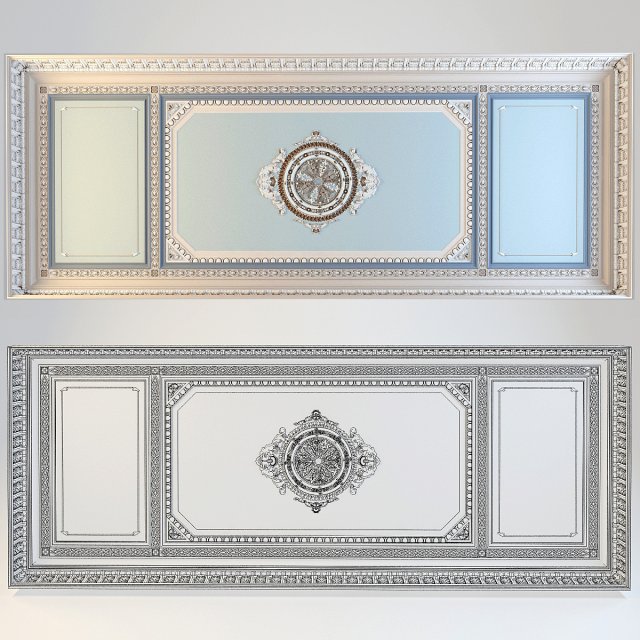 ceiling mouldigs 3D 模型 .c4d .max .obj .3ds .fbx .stl .blend 