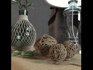 decorative set with lamp Model 3D