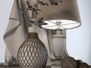 decorative set with lamp Model 3D