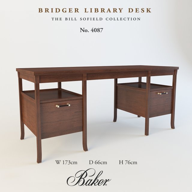 bridger library desk Modelo 3D .c4d .max .obj .3ds .fbx .stl .blend 