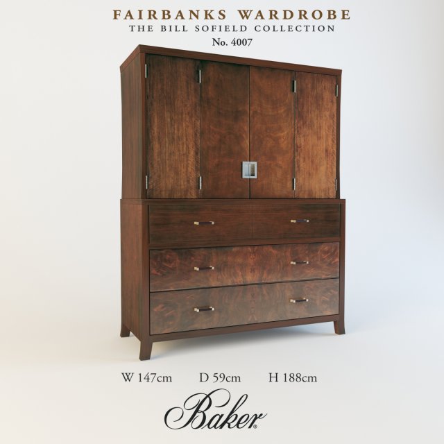 wardrobe Modello 3D .c4d .max .obj .3ds .fbx .stl .blend 