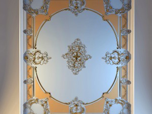 ceiling moldings living room 3D Model