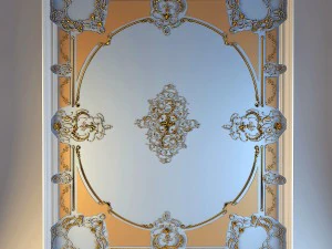 molduras de teto sala de estar Modelo 3D