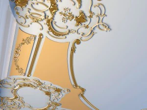 ceiling moldings living room 3D Model