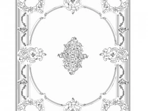 ceiling moldings living room 3D Model
