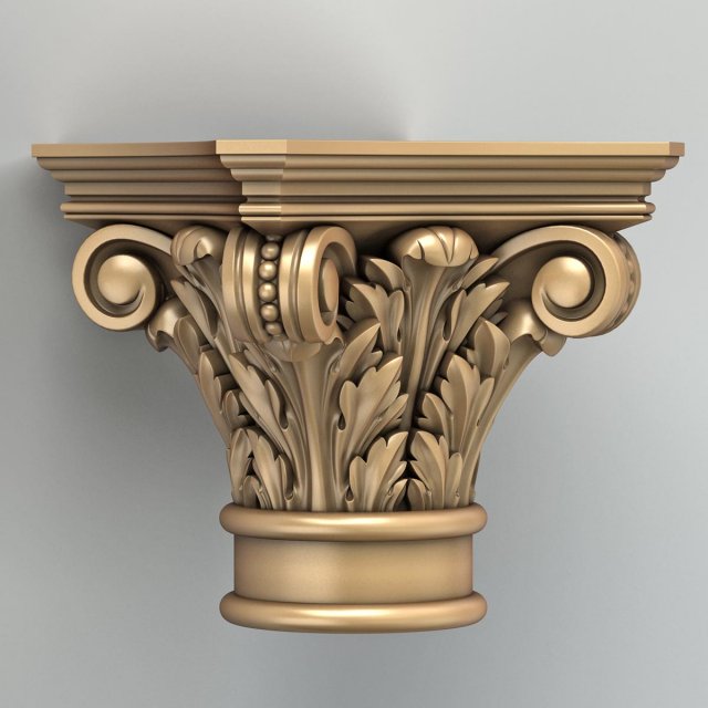 column capital 008 3D Model .c4d .max .obj .3ds .fbx .stl .blend 