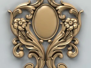 carved decor verical 002 3D Model