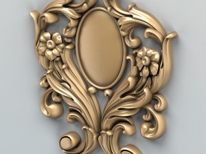 carved decor verical 002 Model 3D