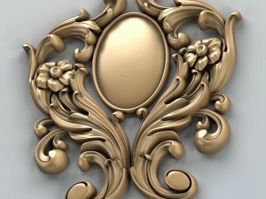 carved decor verical 002 3D Model