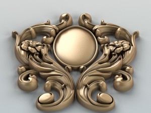 carved decor verical 002 Model 3D
