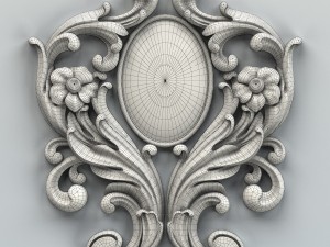 carved decor verical 002 Model 3D