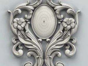 carved decor verical 002 3D Model