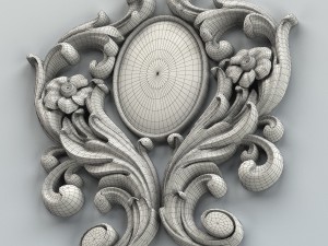 carved decor verical 002 Model 3D