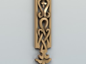carved decor verical 003 3D Model