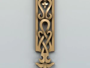 carved decor verical 003 3D Model