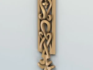 carved decor verical 003 3D Model