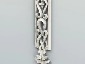 carved decor verical 003 3D Model