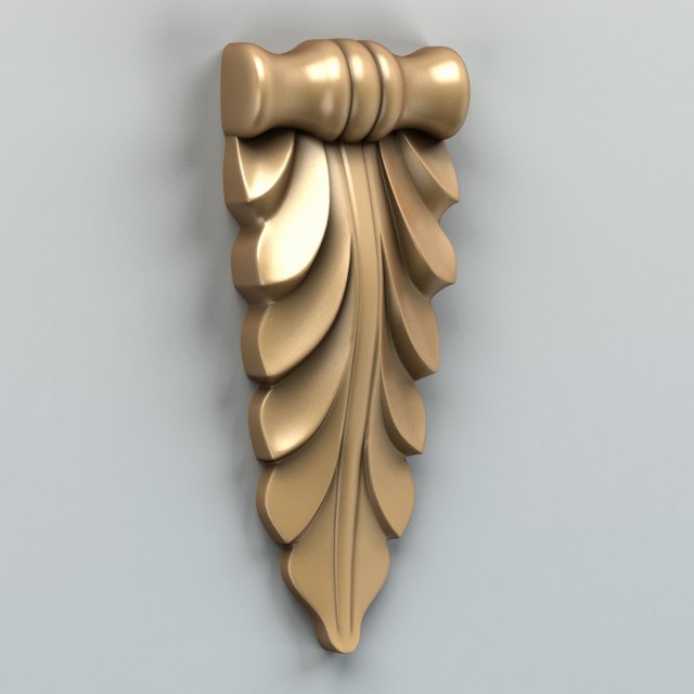carved decor verical 004 3D Model .c4d .max .obj .3ds .fbx .stl .blend 