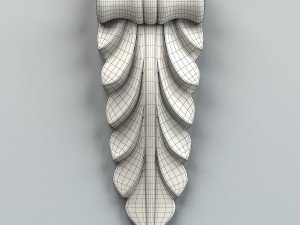 carved decor verical 004 3D Model