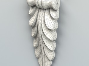 carved decor verical 004 3D Model