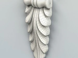 carved decor verical 004 3D Model