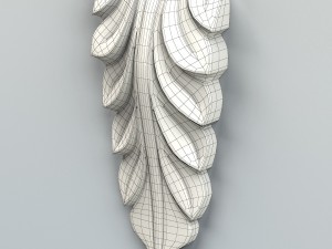 carved decor verical 005 3D Model