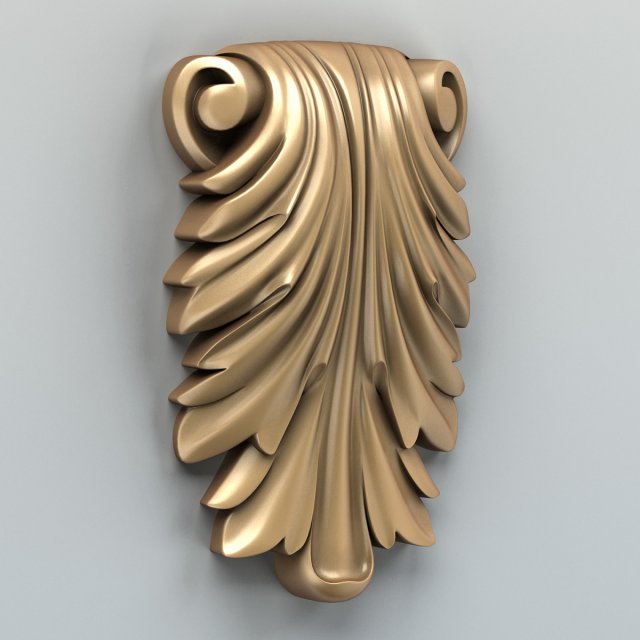 carved decor verical 007 3D 模型 .c4d .max .obj .3ds .fbx .stl .blend 
