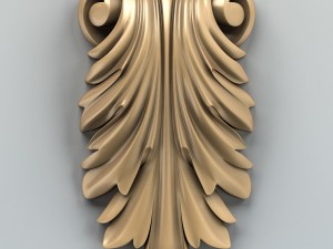 carved decor verical 007 3D 模型