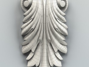 carved decor verical 007 3D 模型