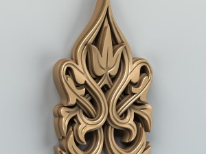 carved decor verical 008 3D Model