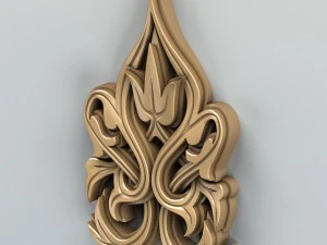 carved decor verical 008 3D Model
