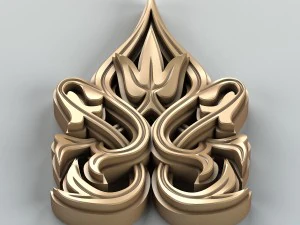 carved decor verical 008 3D Model