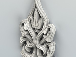 carved decor verical 008 3Dモデル