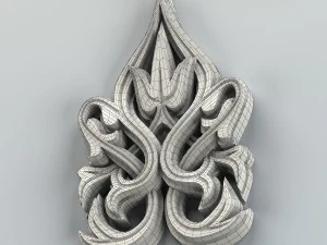 carved decor verical 008 3D Model