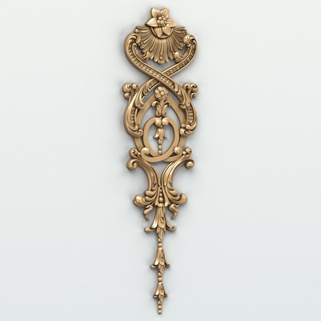 carved decor verical 011 3D Model .c4d .max .obj .3ds .fbx .stl .blend 