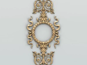 carved decor verical 012 3D Model