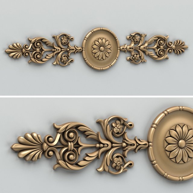 carved decor horizontal 001 3Dモデル .c4d .max .obj .3ds .fbx .stl .blend 